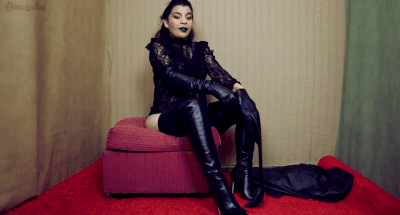 The dark leather look gif
